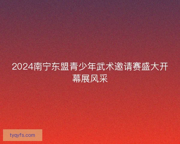 2024南宁东盟青少年武术邀请赛盛大开幕展风采