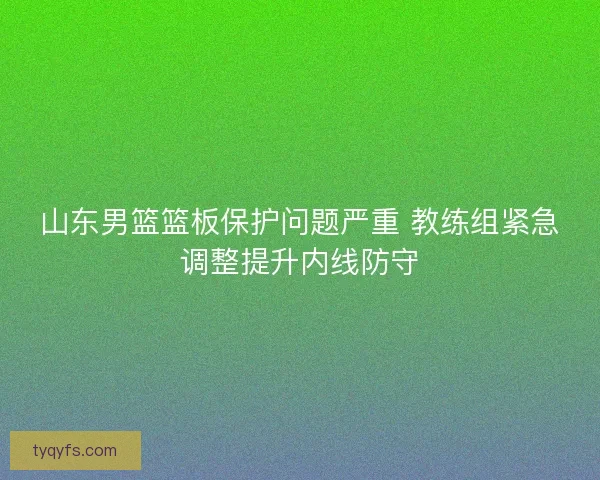 山东男篮篮板保护问题严重 教练组紧急调整提升内线防守